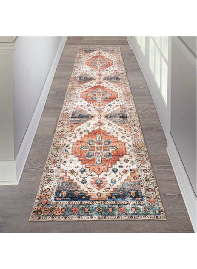 2 * 6ft Low Pile Soft Vintage Runner Rugs - Washable Hallway Carpet for Home Kitchen Laundry Room Living Room - Image 1
